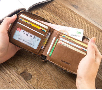 WA193 - Vertical zipper Men's Wallet